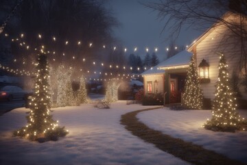 Outdoor Christmas pathway lights
