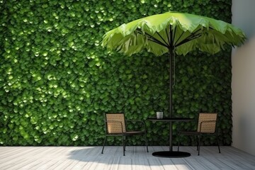 Obraz premium Outdoor vertical plant wall of tropical green tree