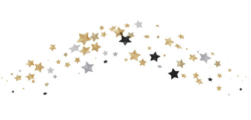 Starstruck Spectacle: 3D Illustration Transports You to a Gold Stars Shower