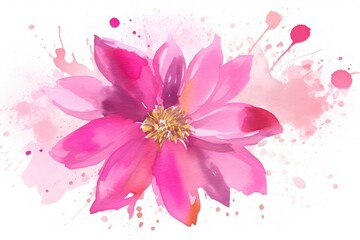 Obraz na płótnie Canvas Pink Watercolor Flower Design 