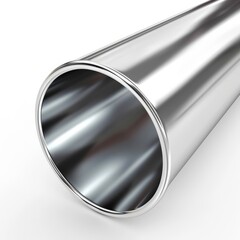 Close Up of Metal Tube on White Background
