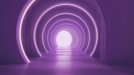 A deep spiral tunnel bathed in shades of purple.