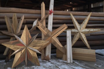 Reclaimed wood outdoor Christmas decorations
