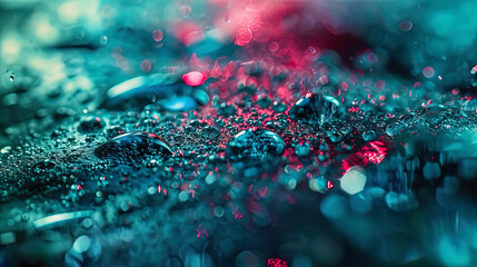 Abstraction using water drops, creating spectacular and dynamic textures - obrazy, fototapety, plakaty