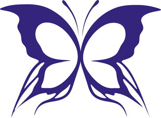 Butterfly silhouette logo vector illustration. Butterfly symbol shape decorative design elements