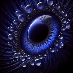 human eye shaped water drop art
