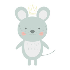 A cute mouse with a crown