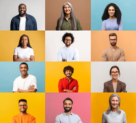 Collection of individuals from various ethnic on colorful backgrounds, the concept is show diversity and inclusivity of modern world, capturing friendly nature of people from different walks of life