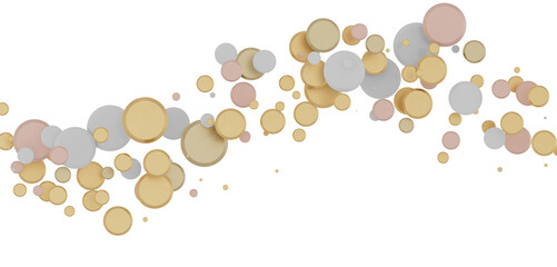 Cascading Splendor: Striking 3D Illustration Showcasing a Dazzling gold Confetti Display