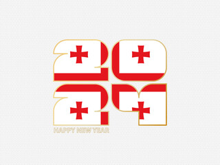 Abstract numbers 2024 with flag of Georgia.