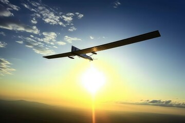 Fototapeta na wymiar Solarpowered airplanes
