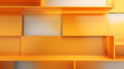 Abstract Wallpaper with Yellow and Orange 3D Shapes AI Generated
