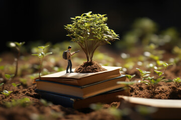 A snapshot of a person immersed in a lifelong learning journey, symbolizing the continuous growth and personal development supported by financial education.  Generative Ai.