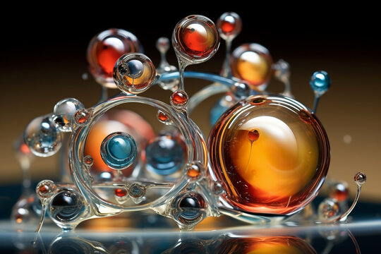 Documenting the arrangement of atoms in a water molecule, highlighting its essential role in sustaining life. Metamorphosis, life, happiness
