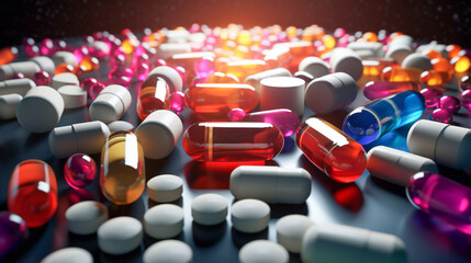 Fototapeta premium Colorful Pills and Medications