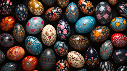 Fototapeta na wymiar Happy easter ! Easter Egg Elegance from Above