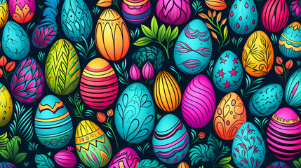 Fototapeta na wymiar Egg Patterns.Easter Ornament