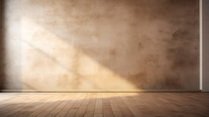 Captivating Sunlight.  Interior with Empty Wall and Floor