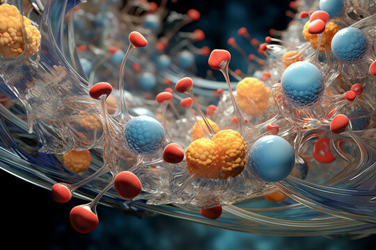 Capturing the molecular structure of an ion channel, emphasizing its role in cellular communication and signaling. Metamorphosis, life, happiness