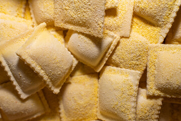 Close-up of uncooked ravioli 