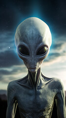 The Fantastical Creature in Space. Portrait of Alien