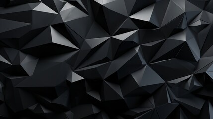 Abstract Black Crystal Background with Faceted Texture AI Generated