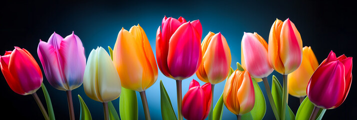 Vibrant Tulip Blossoms. Fresh Blooms