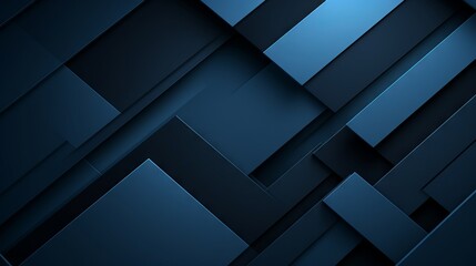 Dark Blue Abstract Background with Modern Corporate Concept and Square Element Shapes AI Generated