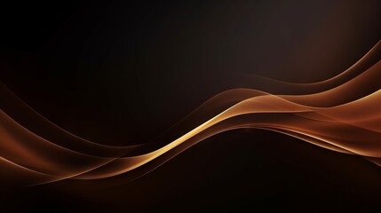 Elegant Dark Brown Background with Golden Line and Lighting Effect Sparkle AI Generated