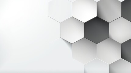 Abstract Geometric Hexagon White and Gray Color Background AI Generated