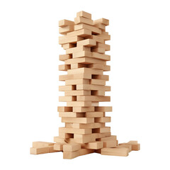 JENGA GIANT isolated on white and transparent background