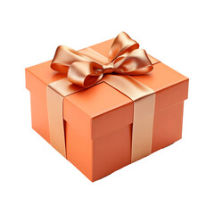 Obraz premium Valentines Giftbox with ribbon on top isolated on white and transparent background
