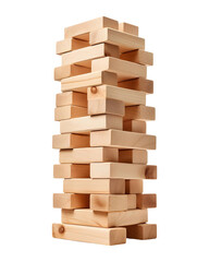 JENGA GIANT isolated on white and transparent background