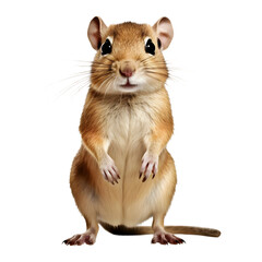 Mongolian_gerbil isolated on white and transparent background
