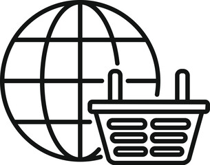 Global market basket icon outline vector. Nascent team. Platform fintech