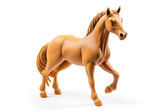 3d horse molded from plasticine on a white background. plasticine, sculpture of an animal. Modeling. Clay