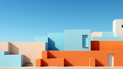 Minimal image of a building wall in bright colors. Visual Harmony
