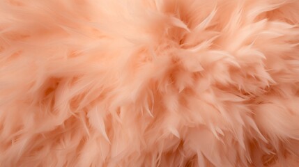 Trendy vibrant Peach soft fur texture. Fashionable color. Dyed animal fur. Concept is Softness, Comfort and Luxury. Can be used as Background, Fashion, Textile, Interior Design. Furry surface