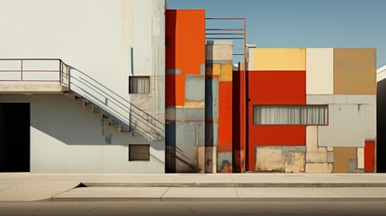 Minimal image of a building wall in bright colors. Visual Harmony