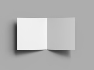 Blank Half Fold square brochure render to present your design. 3d render