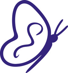 Butterfly silhouette logo vector illustration. Butterfly symbol shape decorative design elements