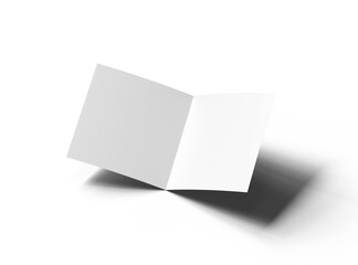 Blank Half Fold square brochure render on transparent background