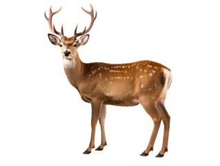 Fotobehang a deer with antlers standing © Alex