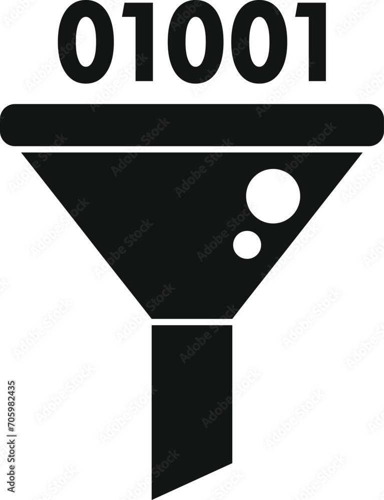 Poster data content filter icon simple vector. strain flow server. funnel internet