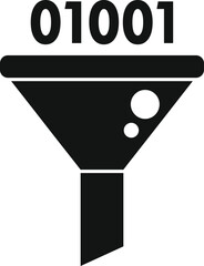 Data content filter icon simple vector. Strain flow server. Funnel internet