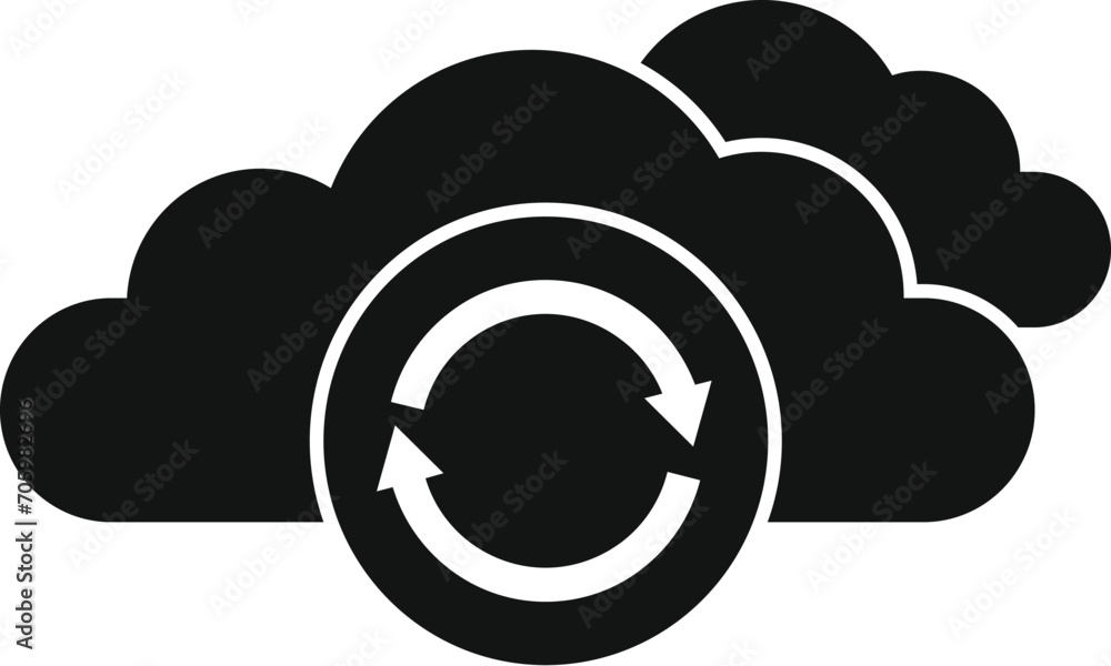 Poster restore data cloud icon simple vector. work idea internet. content filter