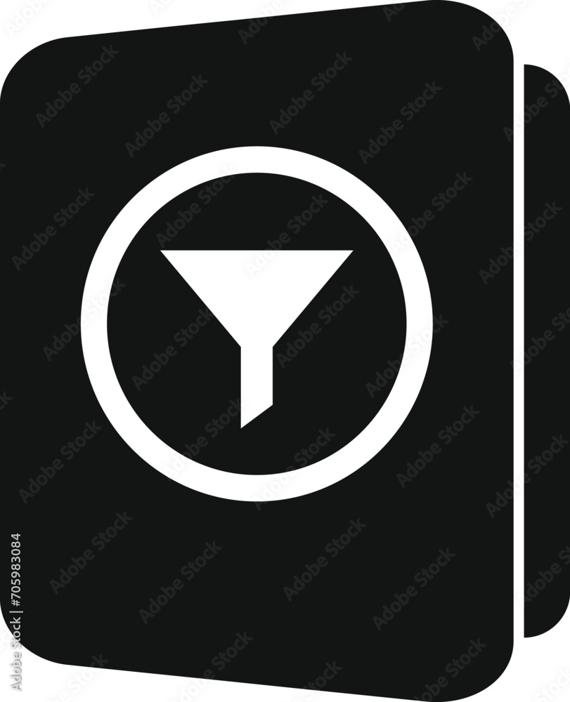 Poster data filter folder icon simple vector. conversion flow. time media lead