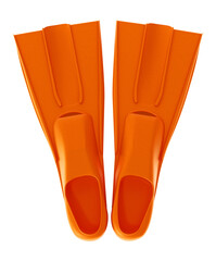 A pair of diving fins isolated on transparent background. 3D illustration © Destina