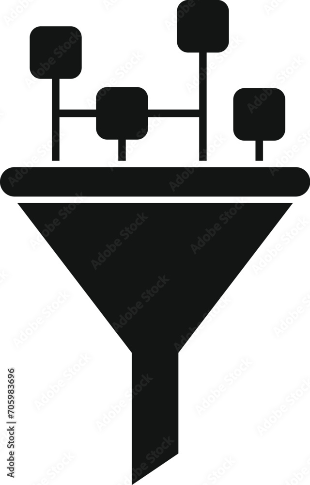 Poster digital funnel content icon simple vector. filter internet. web source media