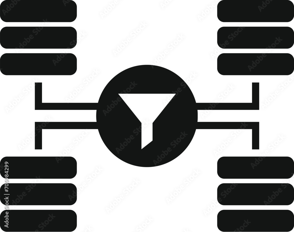 Poster smart access data icon simple vector. network cloud. funnel internet